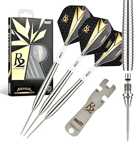 ONE80 90% Wolfram Stahlspitze Darts Sets Chamäleon, Night Hunter Professional Darts Set (R2-Reptile 22g)