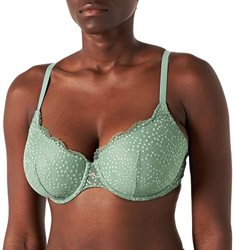 Women'secret Soutien-Gorge Classique en Dentelle, Vert, 85B Femme
