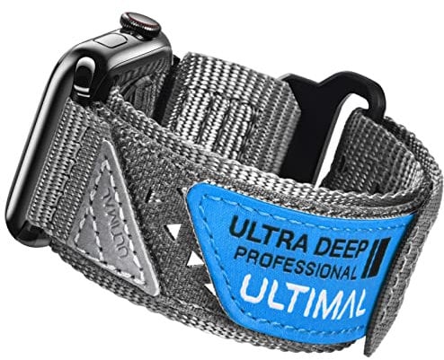 ULTIMAL Kompatibel mit Apple Watch Armband 46mm 45mm 44mm,Klettverschluss-Design,Robustes Nylon Woven Loop Armband, Hohlraum-Design, Für apple watch 10 9 8 7 6 5 4 se (pessimistisch)