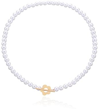 XPEX 1 Stück natürliche Perlenkette, barocker Perlenschmuck für Frauen, Perlen-Planeten-Halskette, Nachahmungsperlen-Halskette, Perlen-Kugel-Halskette