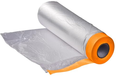 DEMA Fineline Malerband Klebeband Kreppband mit Folie Abdeckfolie 140 cm x 33 m