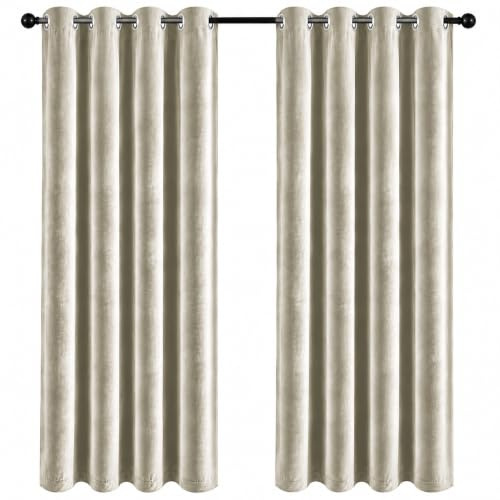Cleanlevel Samtvorhang (2er Set) 140x245 cm – Vorhänge Blickdicht mit Ösen – Hochwertige blickdichte Vorhänge mit Hitzeschutz & Kälteschutz