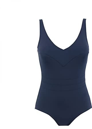 JANINE ROBIN - Maillot de Bain 1P Grand Maintien Bleu Nuit - Taille - 44F