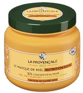 La Provençale - Riche Nutrition Maske – vielseitig einsetzbar – 14% nährstoffkonzentriert – Bio-Honig & Bio-Olivenöl AOP Provence – für trockenes bis sehr trockenes Haar – 330 ml