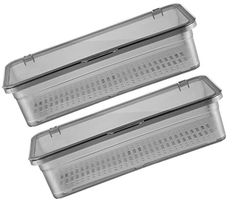 BESTonZON 2 Pièces Boite à Couverts Vide, Range Couverts Avec Couvercle, Boite Range Couverts Avec Couvercle, Rangement De Couverts En Plastique Boite Couvert Rangement