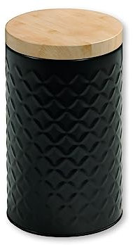 KESPER Boîte de rangement ronde en métal avec couvercle en bambou Ø 10,8 x 18,7 cm 38246