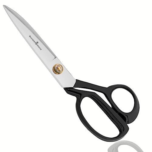 SCHWERTKRONE® Stoffschere [PROFI SCHNEIDERSCHERE] - Stoffschere scharf Teppichschere - Fabric Scissors Scharfe Schere - Textilschere scharfe Schneider Schere - Vintage Schere (Länge: 23cm)