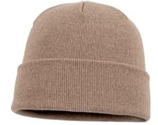 Breiter Strickmütze XXL für größere Köpfe, Wintermütze Beanie aus Merinowolle Sand XXL