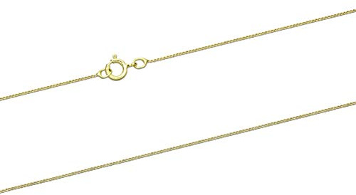 9ct Yellow Gold Diamond Cut 18Inch Curb Chain 0.5mm - Solid 9ct Gold - Premium Jewellery