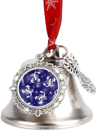 Stilizzato bianco scorpioni e stelle di Natale appeso campana ornamenti decorazioni per albero di Natale casa festa