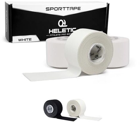 HELETIC Sporttape 3,8cm x 10m - Athlete Pro | unelastisches, starres Tape mit extra starker Haftung, Plastikkern und schweißresistent