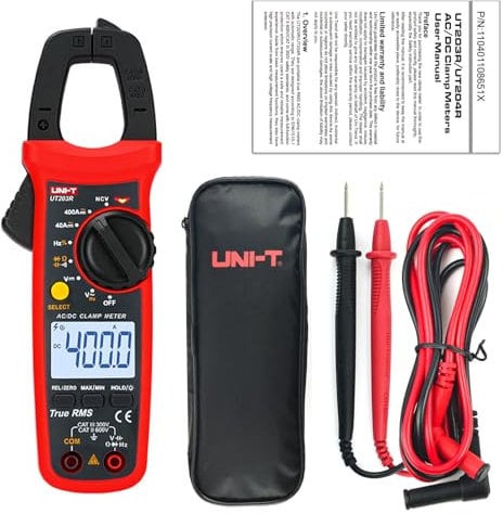 UNI-T UT203R Pinza Amperometrica digitale Corrente AC/DC Gamma Automatica Vero RMS Max/Min Multimetro Retroilluminato