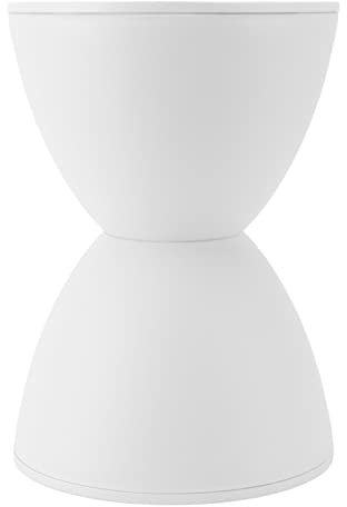 Akozon Tabouret de Sablier en Forme de Sablier, Tabouret Rond à la Maison de Style pour Salle de Bain Salle de Bains en Plastique Moderne Simple Nordique (White)