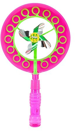 Bubbletastic Windmühle Spielzeug Seifenblasen für Kinder, Seifenblasen für Geburtstage, Spielzeug Geschenke für Kinder, Sommerspielzeug, Inklusive Blasenlösung | Rosa