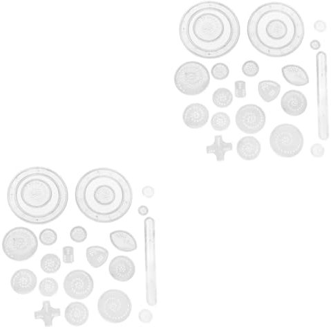 VILLCASE 2 Sätze à 22 Stück Malset Geometrisches Zeichenlineal Lineal Zum Zeichnen Von Kindern Lineal Zeichnen Werkzeug Zum Zeichnen Von Mandalas Zeichenlineal Spielzeug Weiß