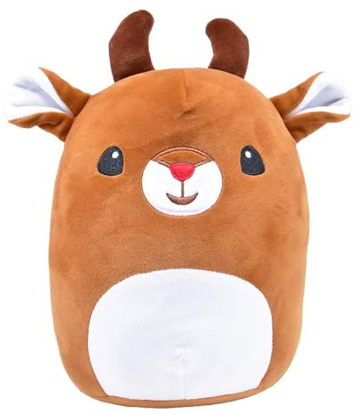 Kögler 20089 - Weihnachtliches Plüschtier, Squish Rentier in Hellbraun, ca. 28,5 cm