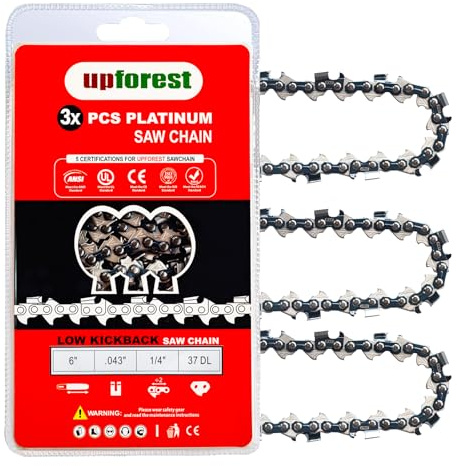 6 Inch Chainsaw Chain 1/4 Pitch- .043 Gauge 37 Drive Links (40ETP37X3)