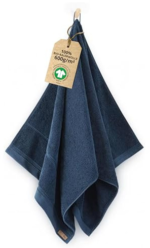 ZWOLTEX - Premium Duschtuch 70x140 [650 g/m²], 100% Bio Baumwolle GOTS Zertifizert, ÖKO-TEX, Ultra Weich & Saugfähig, Handtücher Marine, Queen Collection - 1 Stück