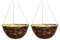 Wicker Basket Planters – Natural Rattan Willow Hanging Flower Pots with Polythene Liner & Metal Chain – Large Decorative Hanging Planters for Indoor & Outdoor Garden, Balcony, 40cm 16 Inch (2)