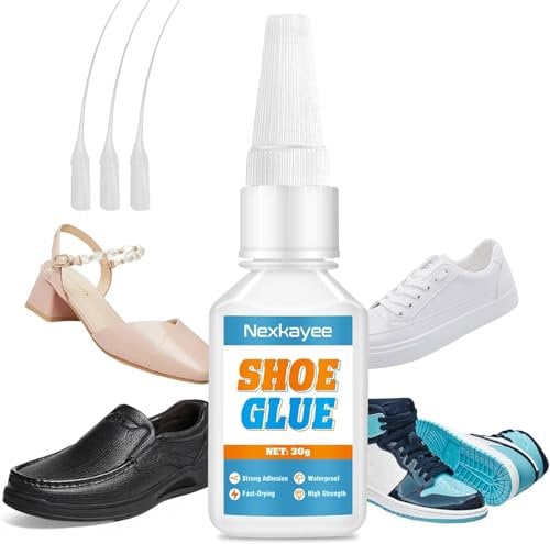 Shoe Glue, Fast-Drying Adhesive for Sneakers, Boots, High Heels & Leather, Clear Superglue for Durable Repairs, 30g (Pack of 1)