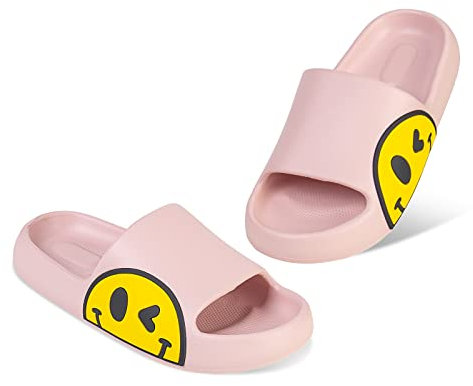 Uonesone Ciabatte Bambino Bambina estive da Spiaggia Sandali,Infradito Morbide Scarpe da doccia Antiscivolo Pantofole estive per bambini ed adulto per interni esterni(rosa,33/34)