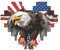 Eagle with USA Flag Print Building Brick Block Puzzle Heart Shape Brick Puzzle 3D Jigsaw DIY Home Decor
