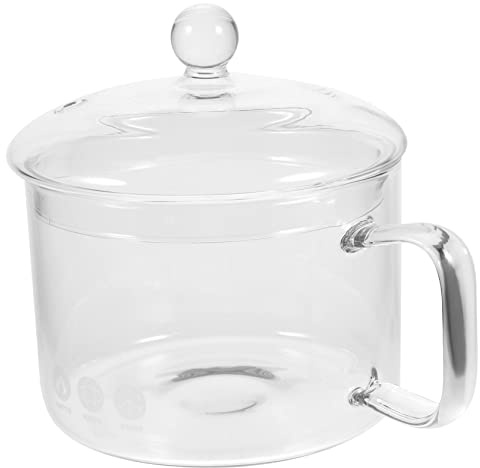 GALPADA Glass Soup Maker Hob Safe Oven Casserole Dish Lid Pasta Bowls Noodles Bowls Health Stew Pot Instant Noodle Pot