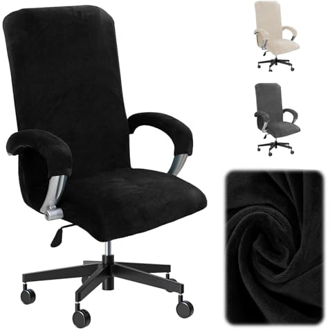 BUERPINKING Stuhlhussen mit Armlehne, Samt Bürostuhl Bezug, Abnehmbare Gaming Stuhl Bezug für Bürostuhl Computer Stuhl Drehstuhl