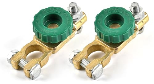 2PCS Top Post battery isolator Switch 12V-24V, Battery Disconnect Terminal with On Off Kill Function, Universal quick release battery terminals for Car Truck RV Boat Vehicle