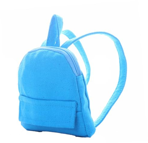 TOPPERFUN Kleiner Puppen Rucksack aus Stoff, Blau, 1 Stück für Kinder Deko
