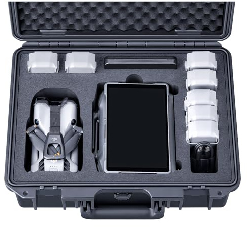 Lykus Titan MM520 Wasserdichter Koffer für DJI Mini 5 Pro, DJI RC Pro 2 | NUR KOFFER, Bis zu 8 Batterien, Unterstützt RC Lanyard, IP67 Wasserdicht, Stoßdicht, CNC Cut Premium Schaumstoff