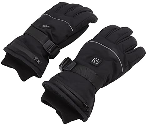 Haofy Gants Chauffants Électriques Imperméables 3 Modes de Chauffage Écran Tactile Batterie Lithium 8000mAh Incluse Nylon et Cuir Taille M