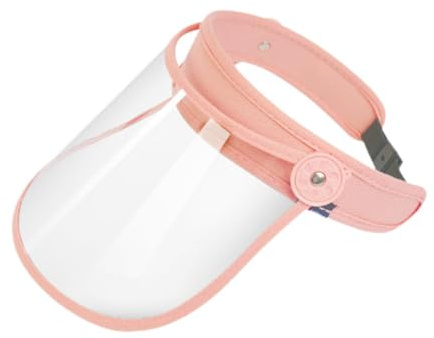 FashionCha Gesichtsschutz Gesichtsmaske Gesichtsschild Schutzschirm Transparent PC Material Atmungsaktiv Waschbar Verstellbar für Outdoor Aktivitäten Männer Frau, Rosa