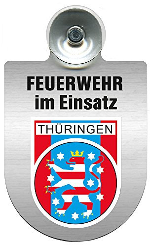 Einsatzschild Windschutzscheibe incl. Saugnapf - Feuerwehr im Einsatz - 309355 Farbe Region Thüringen