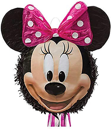 (BOX20) (Dino2) Pull Pinata - Minnie Mouse Head