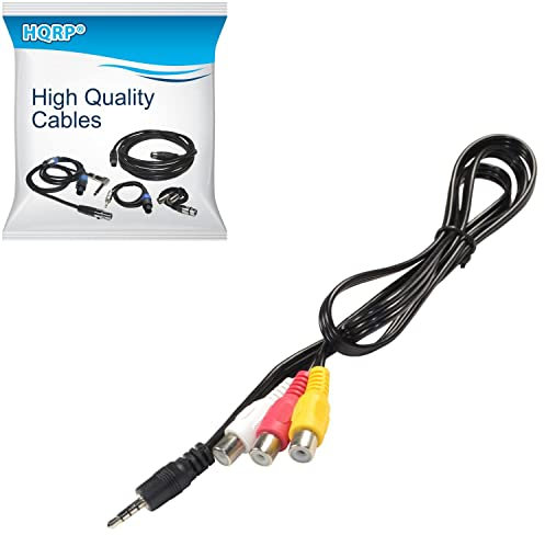 HQRP AUX 1/8 (3.5mm) Male to 3 RCA Female Cable for Pioneer CD-RM10 Replacement fits Pioneer AVIC-D3, AVIC-X3, AVH-P5900DV headunit Coaster