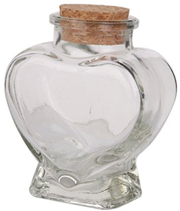 Mini bouteille en verre en forme de coeur Bocaux de stockage transparents