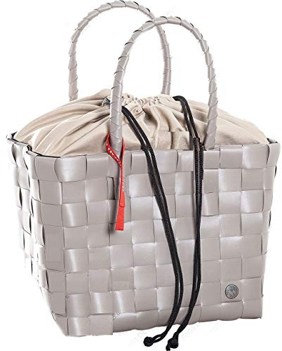 Shopper Einkaufskorb Witzgall Ice-Bag mit Stoff zum Schließen Vintage Kunststoff (Taupe)