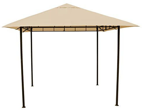 GRASEKAMP Qualität seit 1972 Antikpavillon Amalfi Flex 3 x 3 m Beige Gartenpavillon Partyzelt