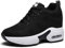AONEGOLD Zapatillas Deportivas Cuña para Mujer Transpirables Zapatos Wedge Sneakers Tacón Cuña 8CM(Negro,38 EU)
