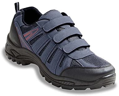 Chums Men's Walking Shoes Wide Fitting with Triple Strap Touch Fastening Navy 8 UK