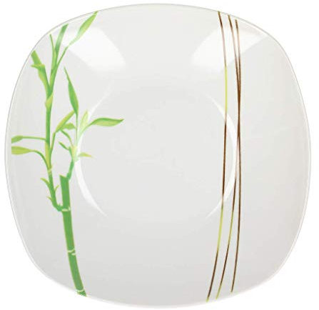 Plato hondo (21 cm, cerámica), diseño estampado, color blanco