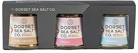 Dorset Sea Salt Co. - Flavoured Salt Gift Set (3x100g) - Aromatic Chilli, Smoked & Natural Award-Winning Hand Harvested Sea Salt Flakes, Perfect for Seasoning, Marinading or Creating a Delicious Rub