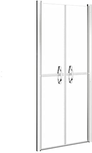 vidaXL Duschtür Nischentür Pendeltür Schwenktür Duschabtrennung Dusche Duschwand Duschkabine Glastür Alurahmen Transparent ESG 76x190cm