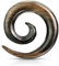 beyoutifulthings Dehn-Spirale Ebenholz gestreift Dehnstab Dehnanhänger Dehnungs-Schnecke Dehnungs-Sichel Ohr-Piercing Ohr-Schmuck 3mm