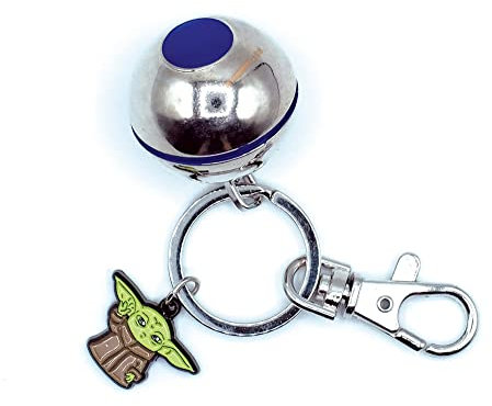 Star Wars: The Mandalorian Razor Crest 3D Shifter Knob with Grogu Keychain | Car Key Ring Holder Accessories, Heavy Duty Carabiner Chain Clip for Backpack Purse