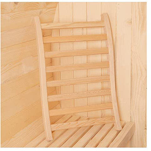 amocane Sauna Backrest Natural Canadian Hemlock Wood Sauna Accessories Slip-Resistant, Non-Toxic, Comfortable S-Shape Design for Any Infrared Steam Barrel Saunas Room(L 23.62 x W 15.35 x H 1.77)