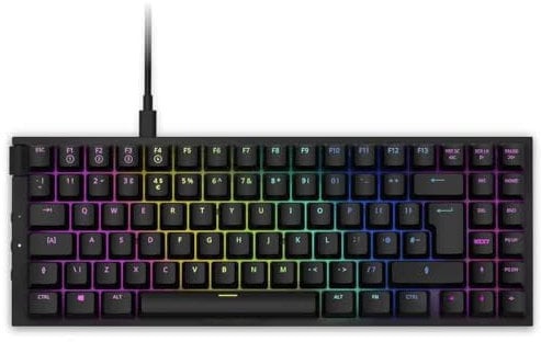 NZXT Function 2022 Mini TKL Mechanical PC Gaming Keyboard - Illuminated - Linear RGB Switches - MX Compatible Switches - Hot Swap - Durable Aluminum Top Plate - Gaming Keyboard UK | EN (QWERTY) Black