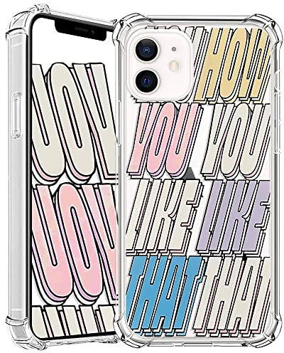 CAROKI Clear Case for iPhone 12,Shockproof Transparent Bumper iPhone 12 Pro Cover Soft Rubber TPU Bumper Clear Cover Phone Case with Pattern for iPhone 12/12 Pro-How you like that