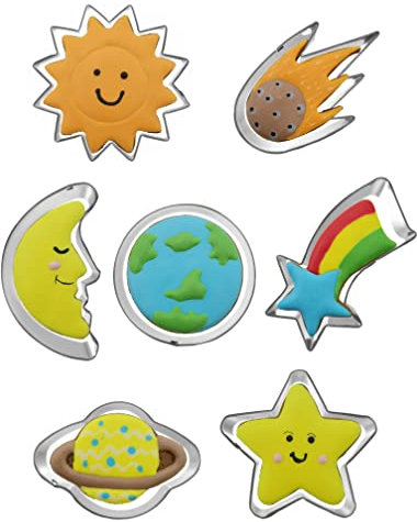 Planet Series Lot de 7 emporte-pièces en acier inoxydable pour enfants